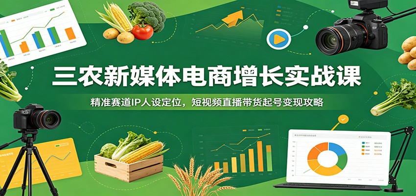 三农新媒体电商增长实战课:精准赛道IP人设定位,短视频直播带货起号变现攻略插图 三农新媒体电商增长实战课:精准赛道IP人设定位,短视频直播带货起号变现攻略插图