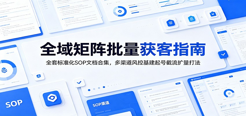 全域矩阵批量获客指南:全套标准化SOP文档合集,多渠道风控基建起号截流扩量打法插图 全域矩阵批量获客指南:全套标准化SOP文档合集,多渠道风控基建起号截流扩量打法插图