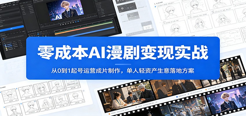 零成本AI漫剧变现实战:从0到1起号运营成片制作,单人轻资产生意落地方案插图 零成本AI漫剧变现实战:从0到1起号运营成片制作,单人轻资产生意落地方案插图