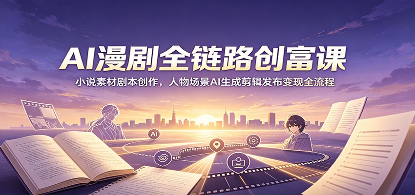 AI漫剧全链路创富课:小说素材剧本创作,人物场景AI生成剪辑发布变现全流程插图 AI漫剧全链路创富课:小说素材剧本创作,人物场景AI生成剪辑发布变现全流程插图