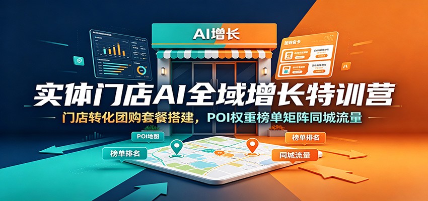 实体门店AI全域增长特训营：门店转化团购套餐搭建，POI权重榜单矩阵同城流量插图