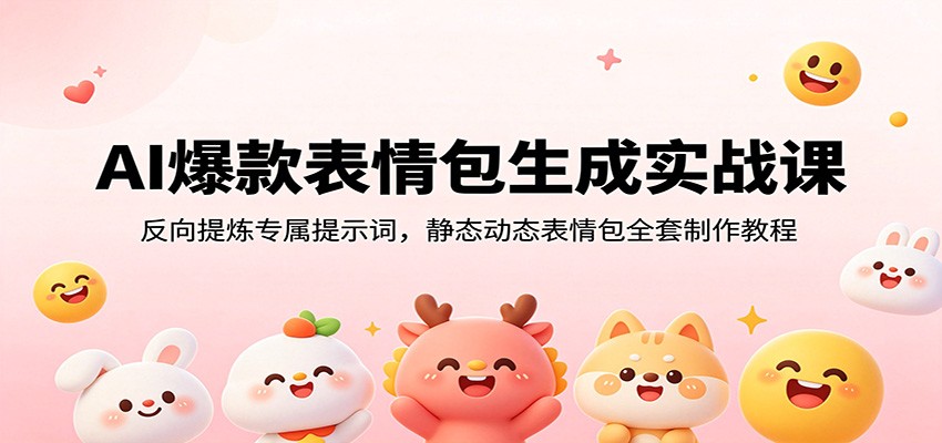 AI爆款表情包生成实战课：反向提炼专属提示词，静态动态表情包全套制作教程插图