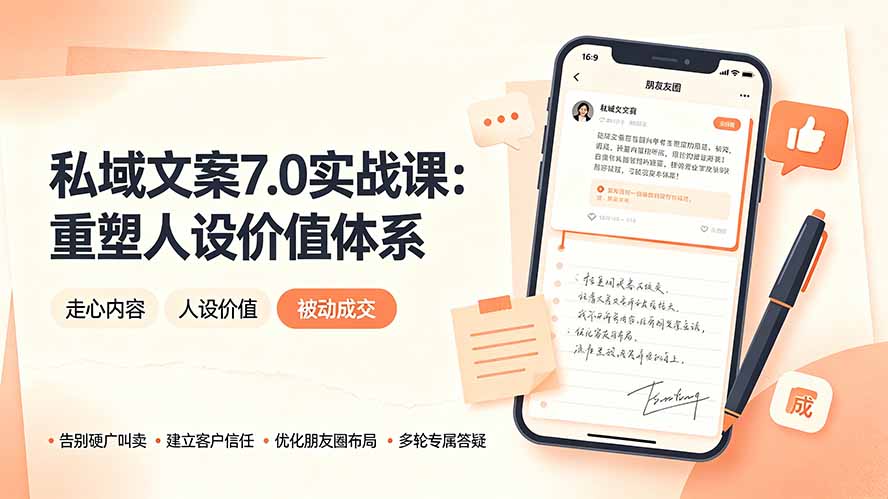 （19313期） 私域文案实战课7.0：重塑人设价值体系｜-告别硬广推销×走心内容×自我价值塑造，实现被动成交插图