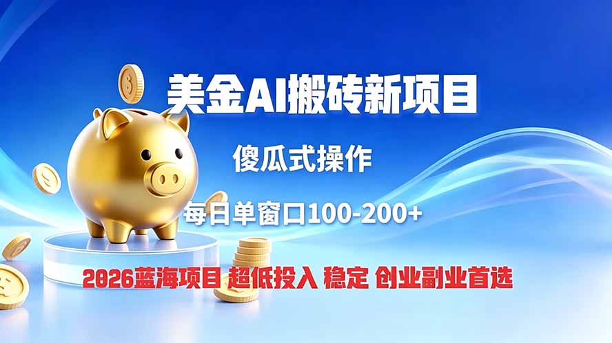 （19297期）全网独家！2026美金搬砖新项目，低门槛高回报，长久绿色稳定，用副业改写人生插图