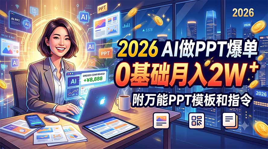 (19284期)2026 AI做PPT爆单,0基础月入2W,附万能PPT模板和指令插图 (19284期)2026 AI做PPT爆单,0基础月入2W,附万能PPT模板和指令插图