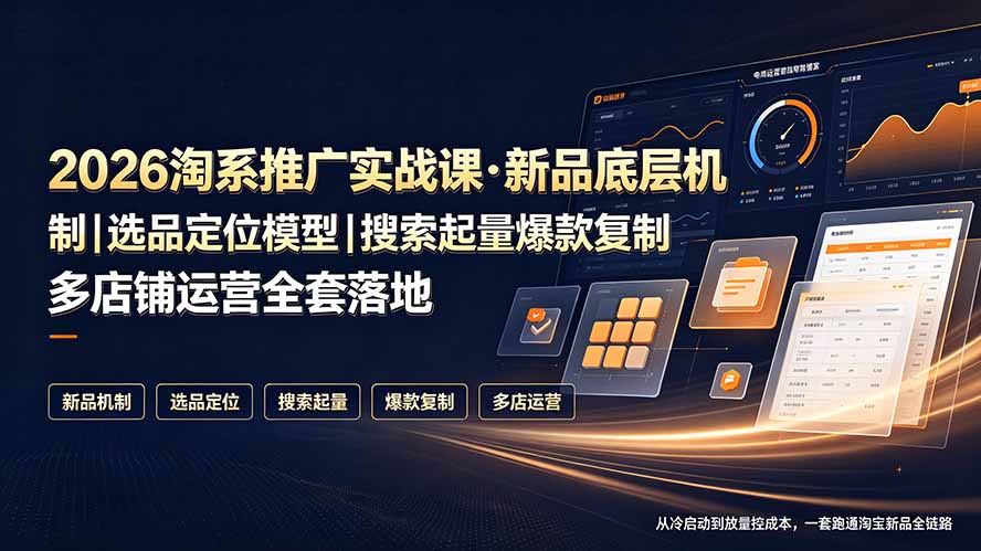 （19272期）2026淘系推广实战课·新品底层机制｜选品定位模型｜搜索起量爆款复制多店铺运营全套落地教程插图