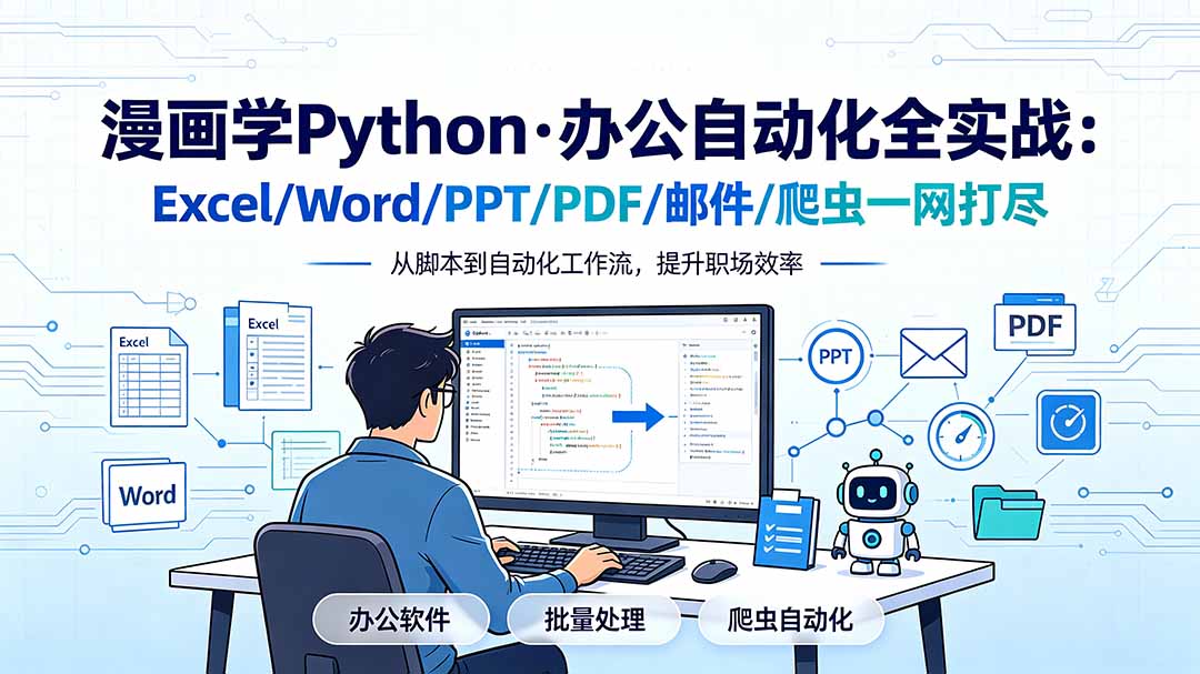 （19270期）漫画学Python·办公自动化全实战：Excel/Word/PPT/PDF/邮件/爬虫一网打尽插图