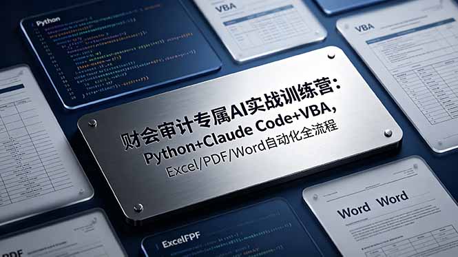 (19268期)财会审计专属 AI实战训练营-更新:Python+Claude Code+VBA,Excel/PDF/Word自动化全流程插图 (19268期)财会审计专属 AI实战训练营-更新:Python+Claude Code+VBA,Excel/PDF/Word自动化全流程插图