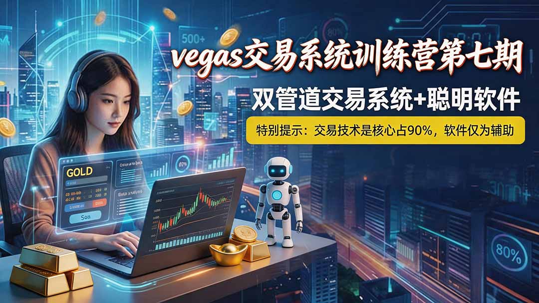（19267期） 【3天学会手工单交易】Vegas交易技术+聪明软件，日赚50-1000U， 长期稳定，小白轻松上手插图