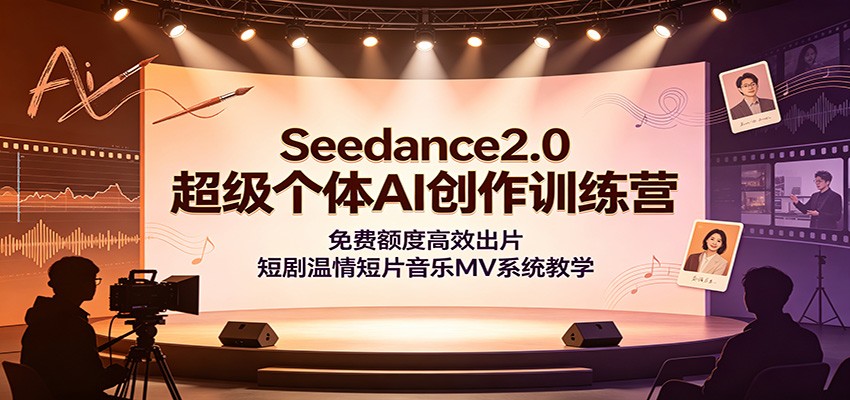 Seedance2.0超级个体AI创作训练营：免费额度高效出片，短剧温情短片音乐MV系统教学插图
