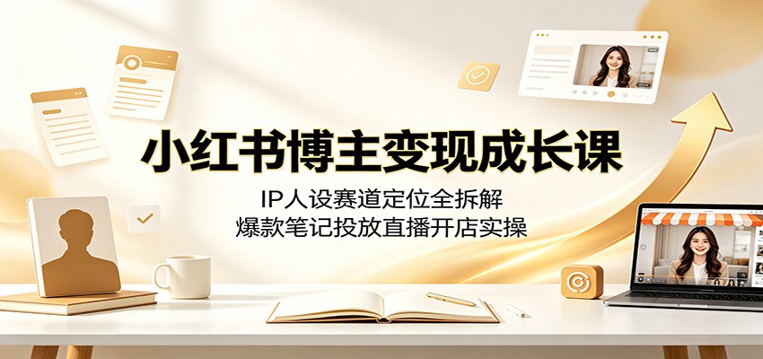 小红书博主变现成长课：IP人设赛道定位全拆解，爆款笔记投放直播开店实操插图