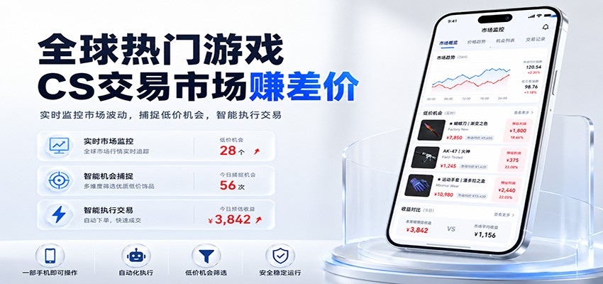 全球热门游戏CS交易市场赚差价，一个账号一部手机即可稳定运行，月入过万插图