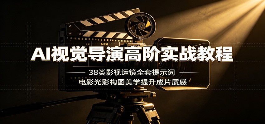 AI视觉导演高阶实战教程：38类影视运镜全套提示词，电影光影构图美学提升成片质感插图