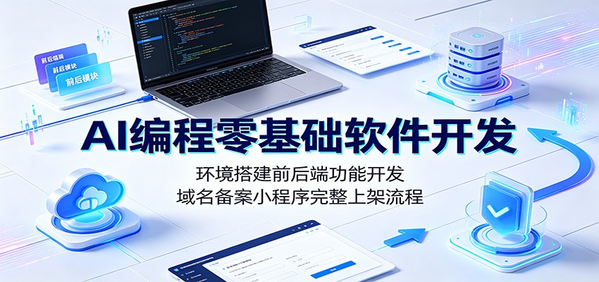 AI编程零基础软件开发：环境搭建前后端功能开发，域名备案小程序完整上架流程插图