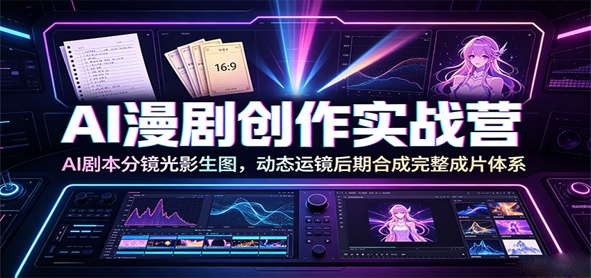 AI漫剧创作实战营：AI剧本分镜光影生图，动态运镜后期合成完整成片体系插图