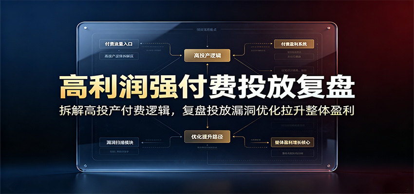 高利润强付费投放复盘:拆解高投产付费逻辑,复盘投放漏洞优化拉升整体盈利插图 高利润强付费投放复盘:拆解高投产付费逻辑,复盘投放漏洞优化拉升整体盈利插图