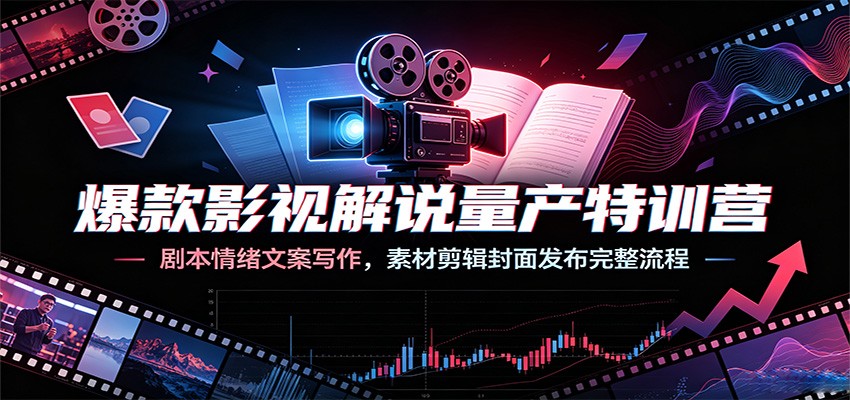 爆款影视解说量产特训营:剧本情绪文案写作,素材剪辑封面发布完整流程插图 爆款影视解说量产特训营:剧本情绪文案写作,素材剪辑封面发布完整流程插图