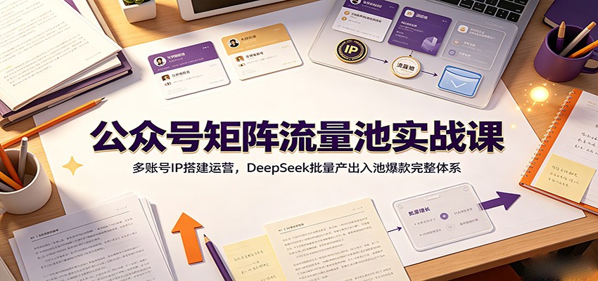 公众号矩阵流量池实战课：多账号IP搭建运营，DeepSeek批量产出入池爆款完整体系插图