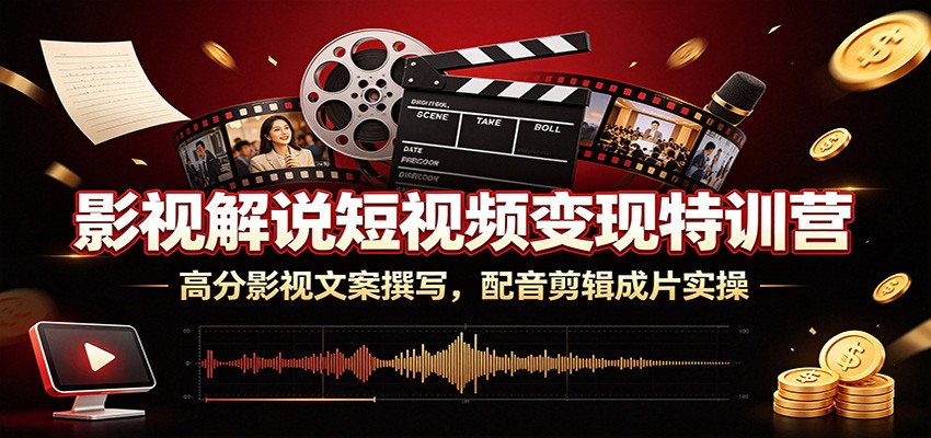 影视解说短视频变现特训营:高分影视文案撰写,配音剪辑成片实操插图 影视解说短视频变现特训营:高分影视文案撰写,配音剪辑成片实操插图