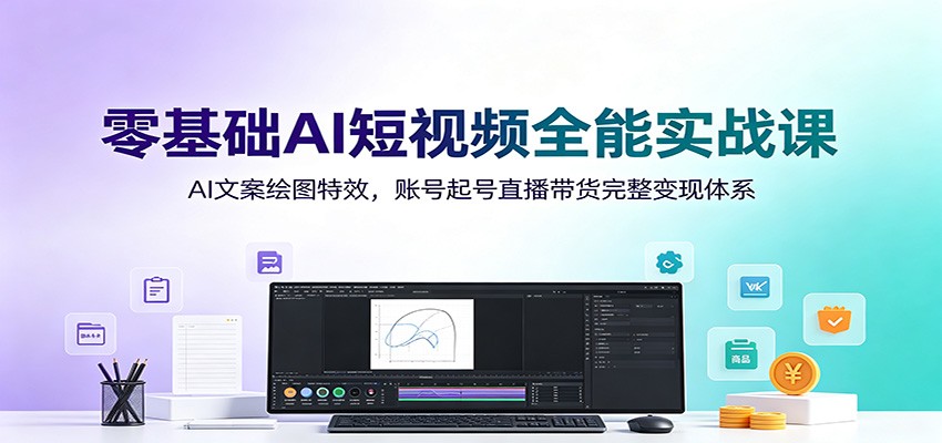 零基础AI短视频全能实战课:AI文案绘图特效,账号起号直播带货完整变现体系插图 零基础AI短视频全能实战课:AI文案绘图特效,账号起号直播带货完整变现体系插图