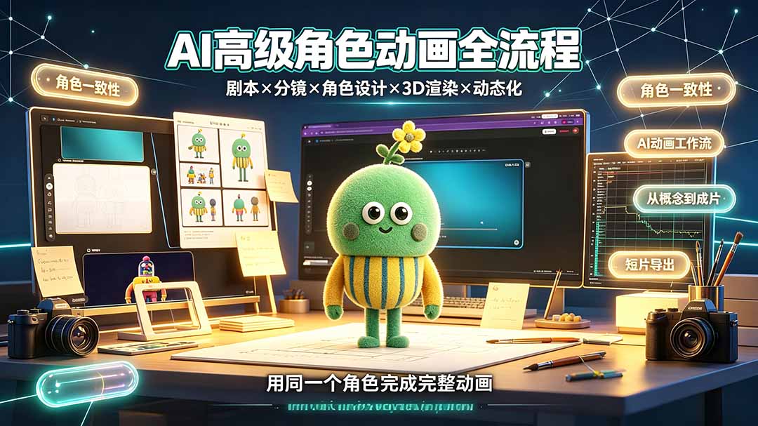 (19304期)AI高级角色动画全流程:剧本×分镜×角色设计×3D渲染×动态化,从概念到成片一站式教学插图 (19304期)AI高级角色动画全流程:剧本×分镜×角色设计×3D渲染×动态化,从概念到成片一站式教学插图