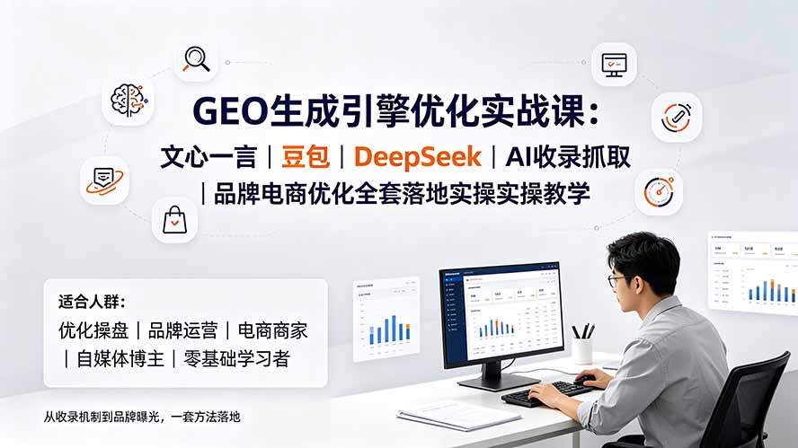 (19456期)GEO生成引擎优化实战课:文心一言|豆包|DeepSeek|AI收录抓取|品牌电商优化全套落地实操教学插图 (19456期)GEO生成引擎优化实战课:文心一言|豆包|DeepSeek|AI收录抓取|品牌电商优化全套落地实操教学插图