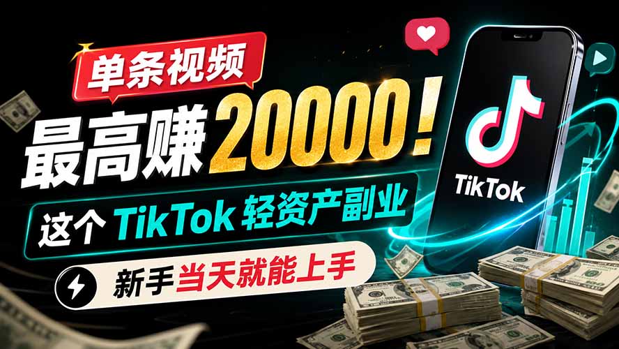 (19457期)单条视频最高赚 20000!这个 TikTok 轻资产副业,新手当天就能上手插图 (19457期)单条视频最高赚 20000!这个 TikTok 轻资产副业,新手当天就能上手插图