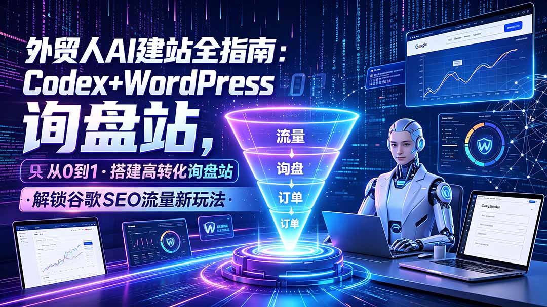 (19439期)外贸人AI建站全指南:Codex+WordPress从0到1·搭建高转化询盘站·解锁谷歌SEO流量新玩法插图 (19439期)外贸人AI建站全指南:Codex+WordPress从0到1·搭建高转化询盘站·解锁谷歌SEO流量新玩法插图