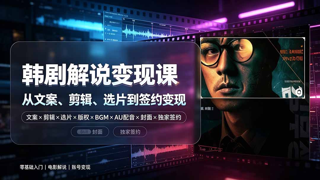 (19438期)抖音270W粉丝博主亲授韩剧解说课:文案×剪辑×选片×版权×BGM×AU配音×封面×独家签约,零基础到变现插图 (19438期)抖音270W粉丝博主亲授韩剧解说课:文案×剪辑×选片×版权×BGM×AU配音×封面×独家签约,零基础到变现插图