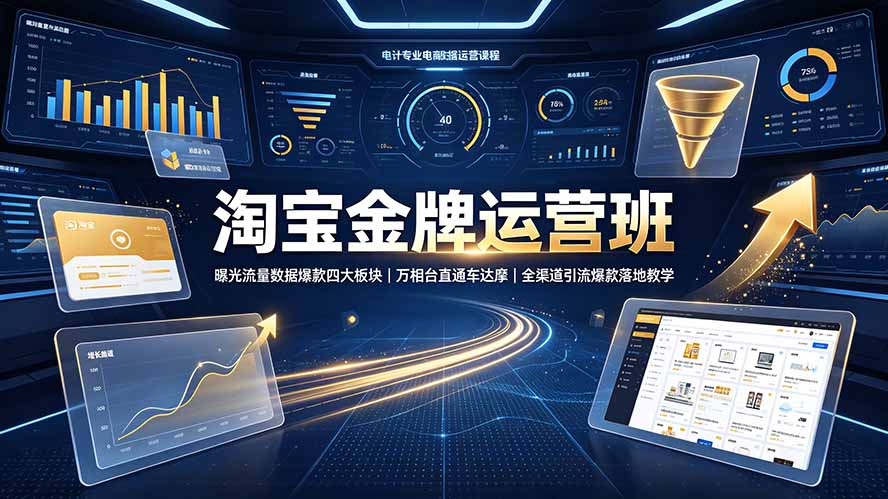 (19434期)淘宝金牌运营班-7月:曝光流量数据爆款四大板块|万相台直通车达摩|全渠道引流爆款落地教学插图 (19434期)淘宝金牌运营班-7月:曝光流量数据爆款四大板块|万相台直通车达摩|全渠道引流爆款落地教学插图