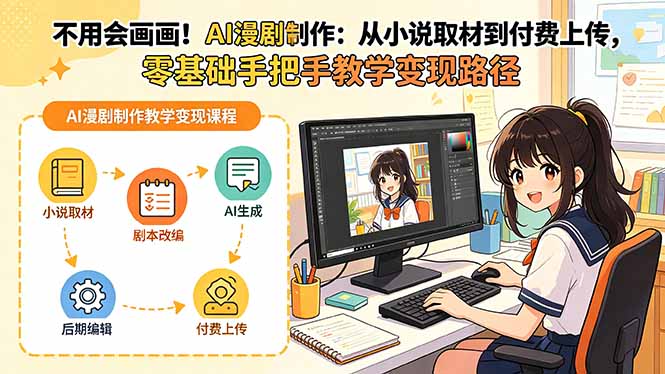 (19429期)不用会画画!AI漫剧制作:从小说取材到付费上传,零基础手把手教学变现路径(更新)插图 (19429期)不用会画画!AI漫剧制作:从小说取材到付费上传,零基础手把手教学变现路径(更新)插图