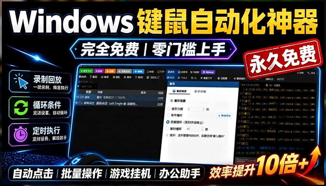 (19423期)专业Windows键鼠自动化工具,免费永久使用,告别重复操作,小白也能快速创建自动化脚本 点点精灵插图 (19423期)专业Windows键鼠自动化工具,免费永久使用,告别重复操作,小白也能快速创建自动化脚本 点点精灵插图