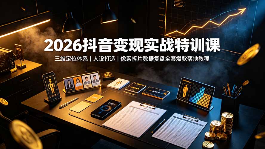 (19419期)2026抖音变现实战特训课:三维定位体系|人设打造|像素拆片数据复盘全套爆款落地教程插图 (19419期)2026抖音变现实战特训课:三维定位体系|人设打造|像素拆片数据复盘全套爆款落地教程插图