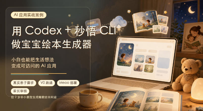 （19415期）AI应用实战案例，用Codex+秒悟CLl做宝宝绘本生成器，小白也能把生活想法变成可访问的AI应用插图
