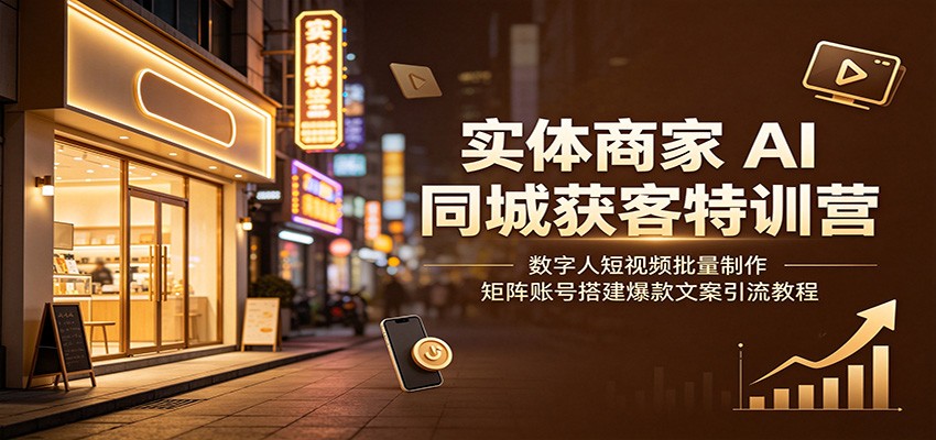 实体商家AI同城获客特训营:数字人短视频批量制作,矩阵账号搭建爆款文案引流教程插图 实体商家AI同城获客特训营:数字人短视频批量制作,矩阵账号搭建爆款文案引流教程插图