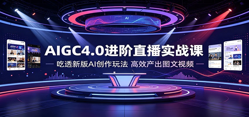 AIGC4.0进阶直播实战课：吃透新版AI创作玩法，高效产出图文视频插图