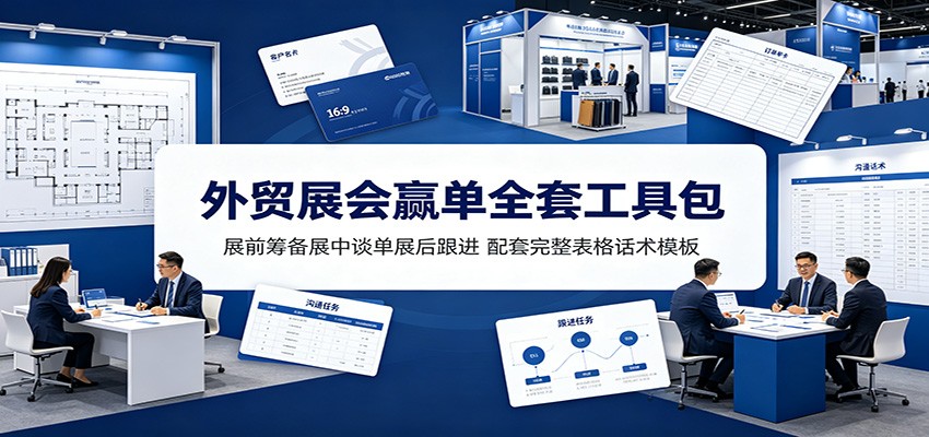 外贸展会赢单全套工具包:展前筹备展中谈单展后跟进,配套完整表格话术模板插图 外贸展会赢单全套工具包:展前筹备展中谈单展后跟进,配套完整表格话术模板插图