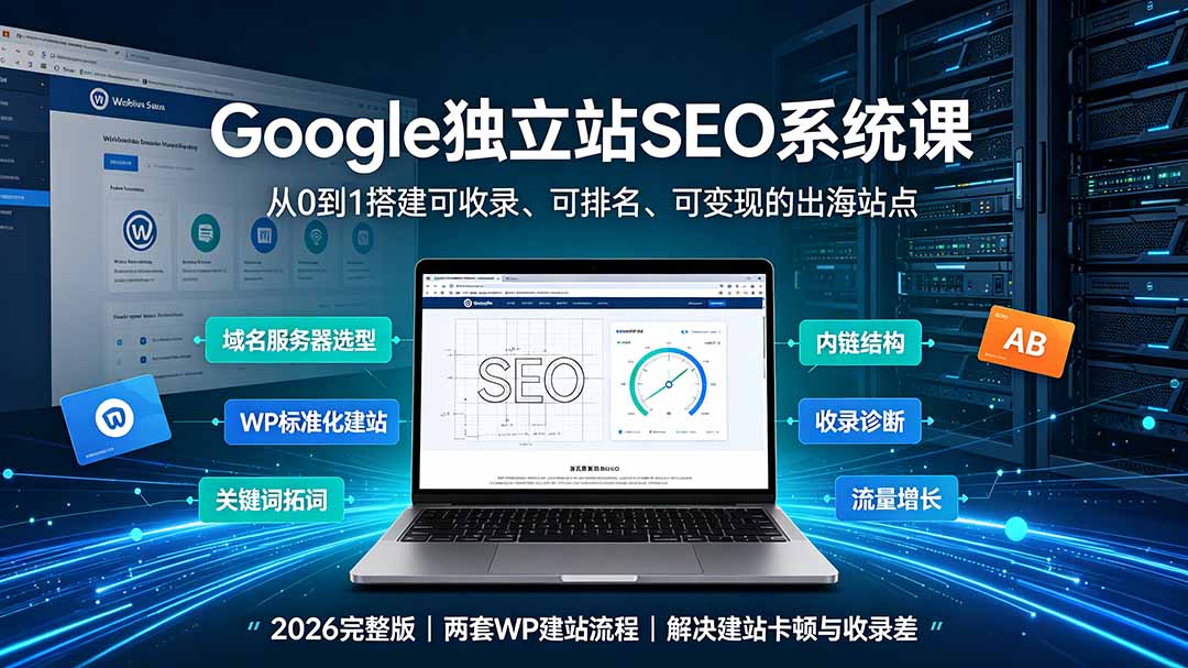 (19426期)Google独立站SEO-7月系统课:出海基建×WordPress建站×AI内容生产×站内外优化×Search Console×AdSense变现插图1 (19426期)Google独立站SEO-7月系统课:出海基建×WordPress建站×AI内容生产×站内外优化×Search Console×AdSense变现插图1