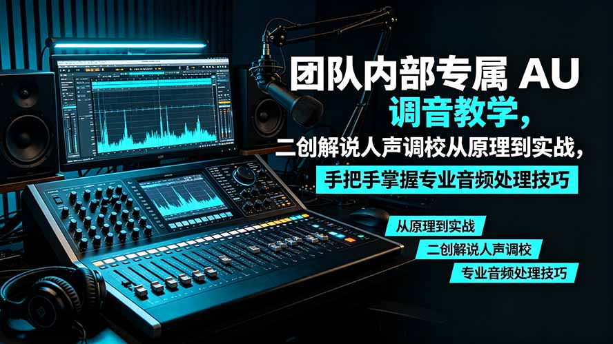 (19517期)某大佬团队内部专属 AU 调音教学,二创解说人声调校从原理到实战,手把手掌握专业音频处理技巧插图 (19517期)某大佬团队内部专属 AU 调音教学,二创解说人声调校从原理到实战,手把手掌握专业音频处理技巧插图