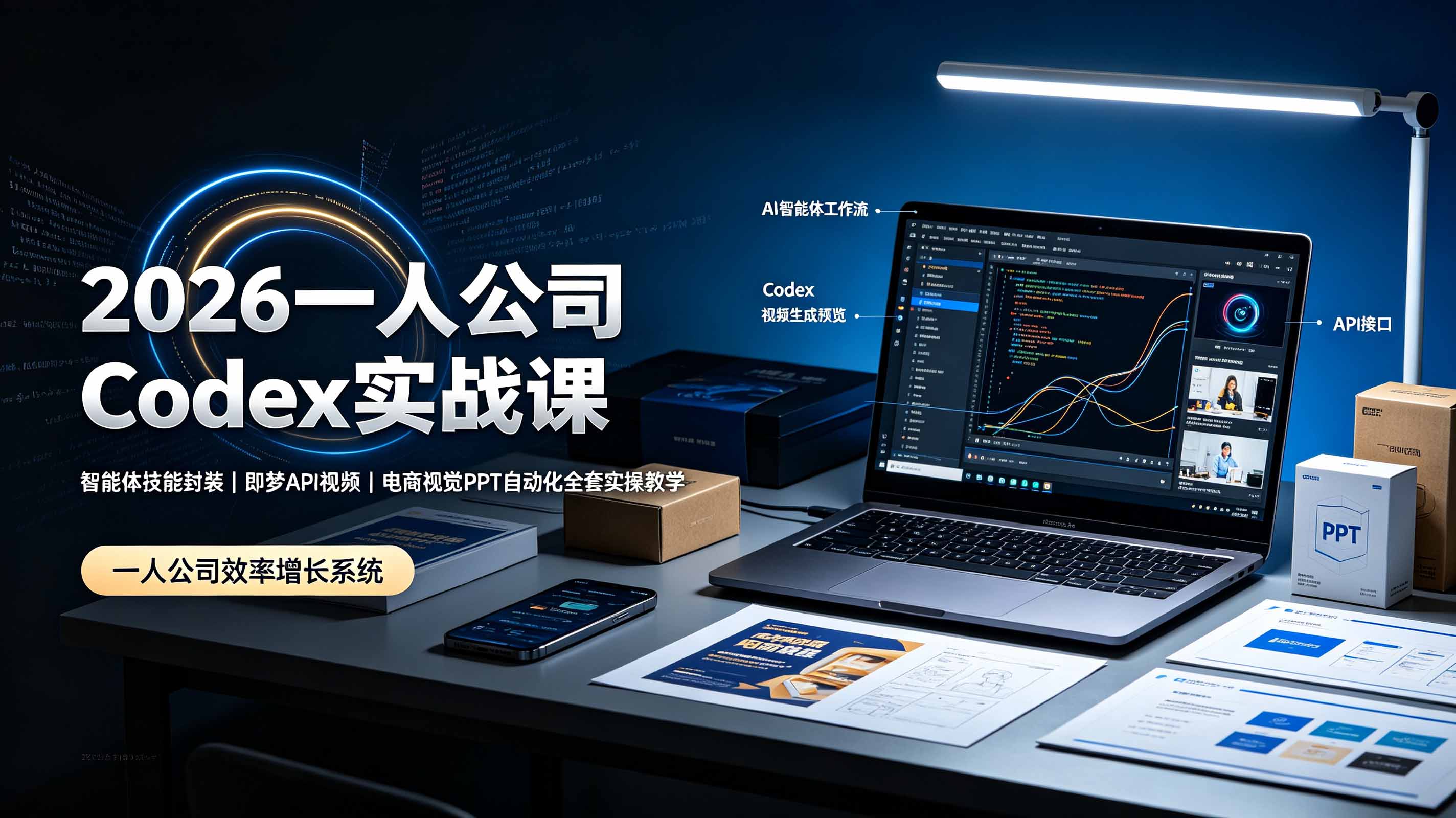 (19503期)2026一人公司Codex实战课◆智能体技能封装|即梦API视频|电商视觉PPT自动化全套实操教学插图 (19503期)2026一人公司Codex实战课◆智能体技能封装|即梦API视频|电商视觉PPT自动化全套实操教学插图