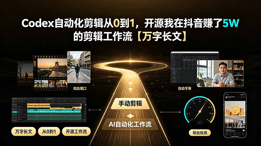 (19504期)Codex自动化剪辑从0到1,开源我在抖音赚了5W 的剪辑工作流【万字长文】插图 (19504期)Codex自动化剪辑从0到1,开源我在抖音赚了5W 的剪辑工作流【万字长文】插图