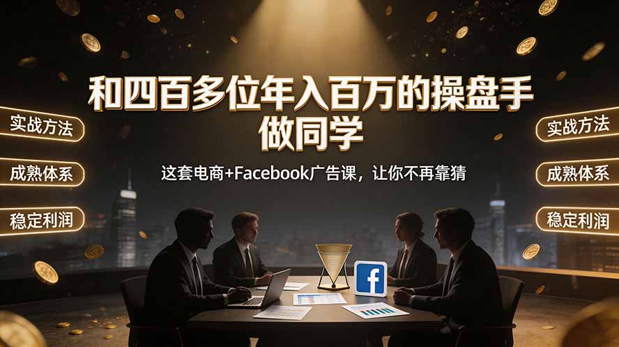(19592期)和四百多位年入百万的操盘手做同学——这套电商+Facebook广告课,让你不再靠猜【原创双语字幕】插图 (19592期)和四百多位年入百万的操盘手做同学——这套电商+Facebook广告课,让你不再靠猜【原创双语字幕】插图