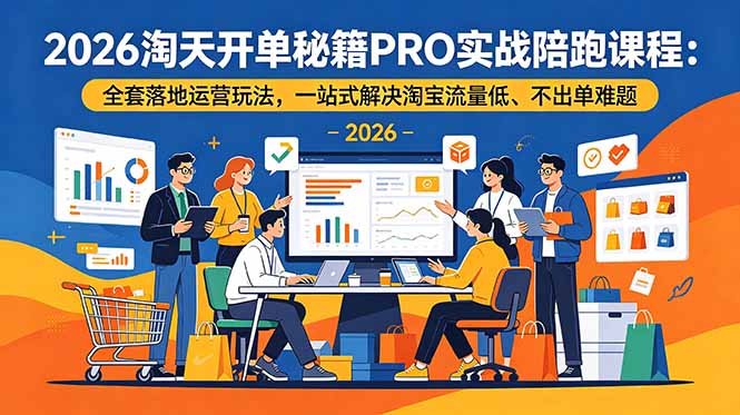 (19579期)2026淘天开单秘籍PRO实战陪跑课程-更新:全套落地运营玩法,一站式解决淘宝流量低、不出单难题插图 (19579期)2026淘天开单秘籍PRO实战陪跑课程-更新:全套落地运营玩法,一站式解决淘宝流量低、不出单难题插图