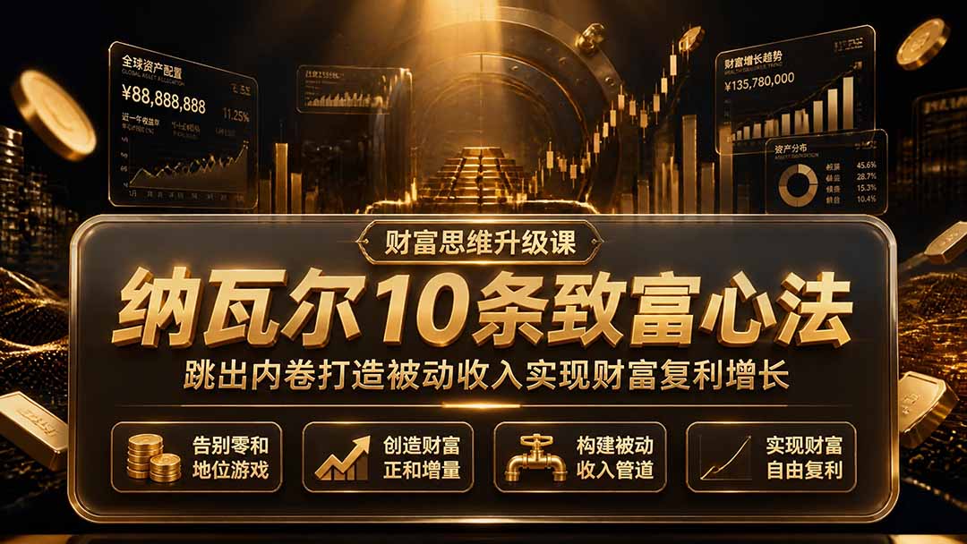 （19628期）付费文章：纳瓦尔10条致富心法，跳出内卷打造被动收入实现财富复利增长插图