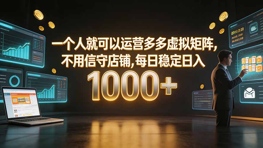 (19622期)一个人就可以运营多多虚拟矩阵,不用值守店铺,每日稳定日入 1000+插图 (19622期)一个人就可以运营多多虚拟矩阵,不用值守店铺,每日稳定日入 1000+插图