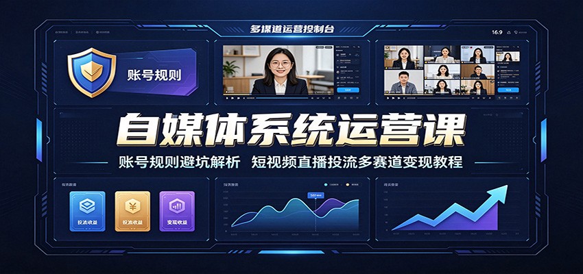 自媒体系统运营课:账号规则避坑解析,短视频直播投流多赛道变现教程插图 自媒体系统运营课:账号规则避坑解析,短视频直播投流多赛道变现教程插图