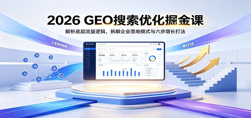 2026 GEO搜索优化掘金课:解析底层流量逻辑,拆解企业落地模式与六步增长打法插图 2026 GEO搜索优化掘金课:解析底层流量逻辑,拆解企业落地模式与六步增长打法插图