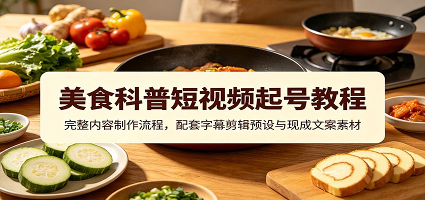 美食科普短视频起号教程:完整内容制作流程,配套字幕剪辑预设与现成文案素材插图 美食科普短视频起号教程:完整内容制作流程,配套字幕剪辑预设与现成文案素材插图