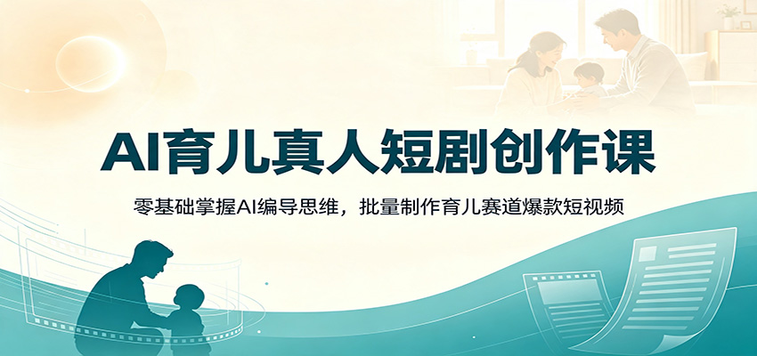 AI育儿真人短剧创作课:零基础掌握AI编导思维,批量制作育儿赛道爆款短视频插图 AI育儿真人短剧创作课:零基础掌握AI编导思维,批量制作育儿赛道爆款短视频插图