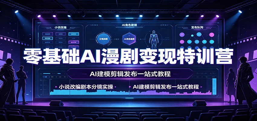 零基础AI漫剧变现特训营:小说改编剧本分镜实操,AI建模剪辑发布一站式教程插图 零基础AI漫剧变现特训营:小说改编剧本分镜实操,AI建模剪辑发布一站式教程插图
